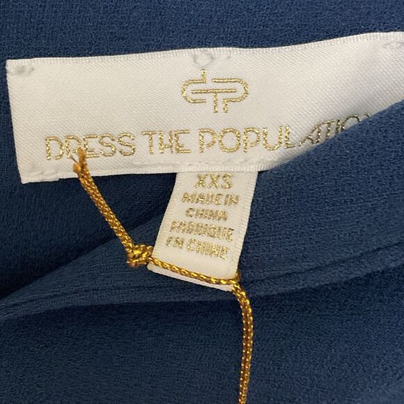 NEW Dress the Population Corey Dress in Pacific BlueSize XXS Short Sleeve - Picture 5 of 12